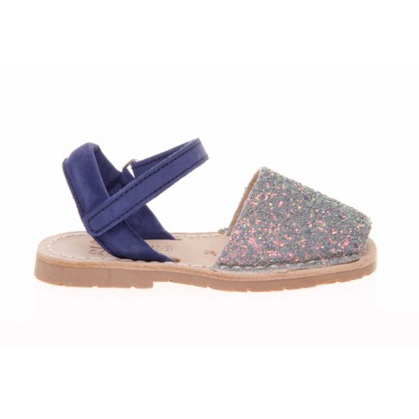 SANDALIA MENORQUINA RIA EN GLITTER CON VELCRO